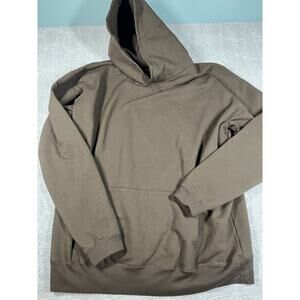 1620 Workwear Button Neck Thick Pullover Hoodie Sweatshirt Brown Size 5X USA